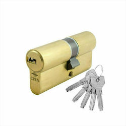 Cisa Lock Cylinder Security 70mm (35-35) with 5 Keys Gold