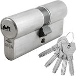 Cisa Lock Cylinder Security 0E300.21 90mm (40-50) with 5 Keys Silver