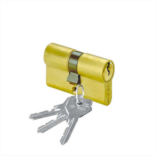 Cisa Lock Cylinder Security Half 60mm (30-10) with 3 Keys Gold