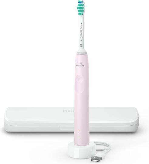 Sonicare 3100 Elektrische Zahnbürste mit Bürsten-Timer, Drucksensor & Reiseetui Sugar Rose