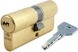 Cisa Lock Cylinder Security 0E300.17 80mm (30-50) with 5 Keys Gold