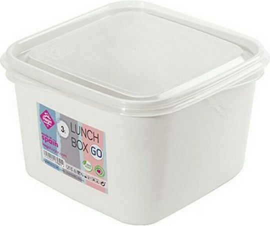 Hega Hogar Plastic Lunch Box White 3000ml