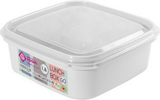 Hega Hogar Plastic Lunch Box White 1800ml