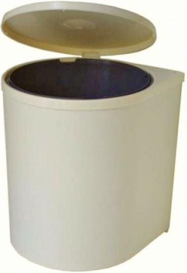 Waste Bin Waste Plastic for Cabinet White 12lt 1pcs