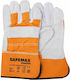 Safety Glofe Leather-Cotton Orange