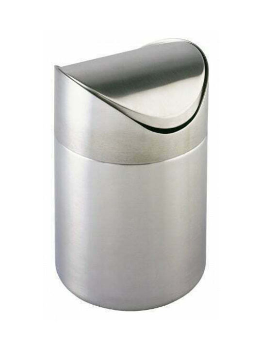 Wenko Otranto Waste Bin from Inox Steel Push Silver 3L