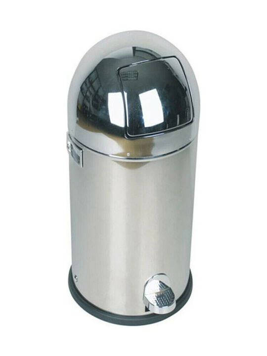 Casetti Metallic Waste Bin with Pedal Silver 33lt