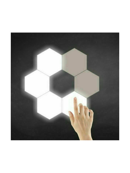 Διακοσμητικό Φωτιστικό Hexagon LED Μπαταρίας σε Λευκό Χρώμα