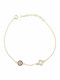 Slevori Women's Bracelet Chain with design Eye made of Silver Gold Plated with Zircon