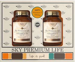 Sky Premium Life Vitamin D3 2500 IU & Vitamin C 500mg Multivitamin