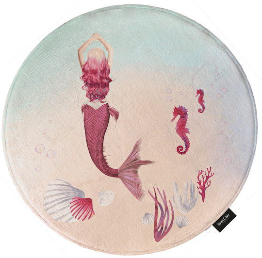 Saint Clair Mermaid Παιδικό Χαλί Μπεζ Στρογγυλό με Διάμετρο 100cm