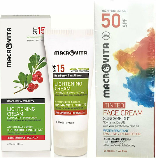 Macrovita Σετ με Αντηλιακό Προσώπου SPF50 με Χρώμα 2τμχ