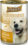 Prince Maintenance Canned Wet Dog Food with Rabbit and Duck 1 x 1250gr