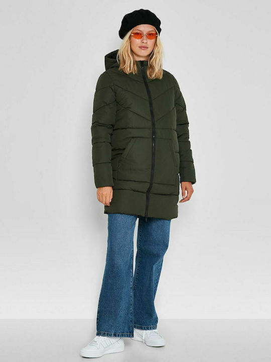 Noisy May Women's Long Puffer Jacket for Winter...