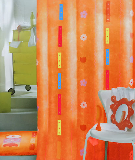 Sealskin Fabric Shower Curtain 180x200cm Πορτοκαλί