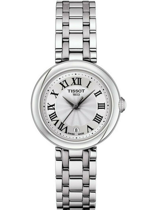 Tissot Bellissima Γυναικείο Ρολόι 26mm Μπαταρίας με Ασημί Μεταλλικό Μπρασελέ