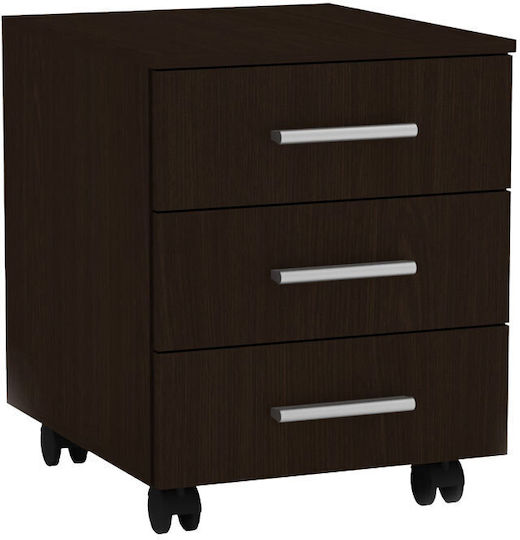 Schublade Büro Luke mit Rollen Wenge 40x48.5x53.5cm