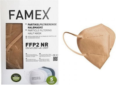 Famex Particle Filtering Half Mask FFP2 NR Schutzmaske FFP2 Beige 10Stück
