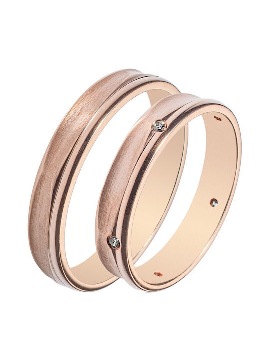 Rosa-Gold Ring SL48 MASCHIO FEMMINA Sottile Serie 9 Karat Ring Größe:41 Steine:Keine Steine (Setpreis)