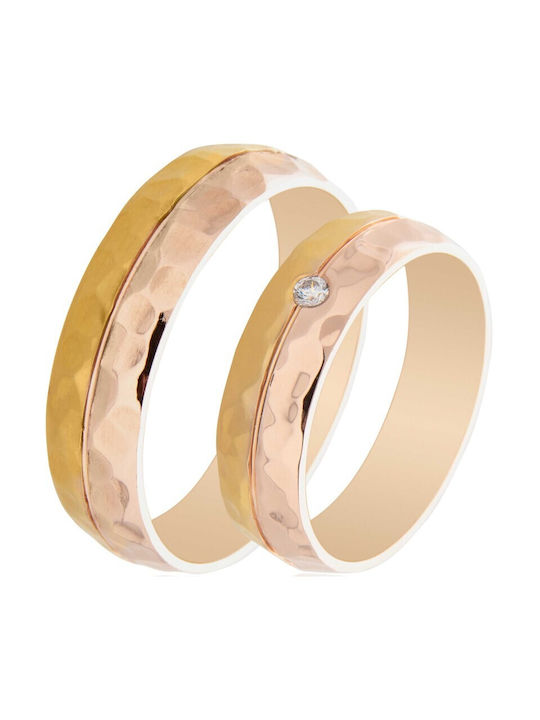 Gold Rose Gold Ring TMF81 MASCHIO FEMMINA Famous in Love 9 Karat Gold Ring Größe:41 Steine:Ohne Steine (Set Preis)