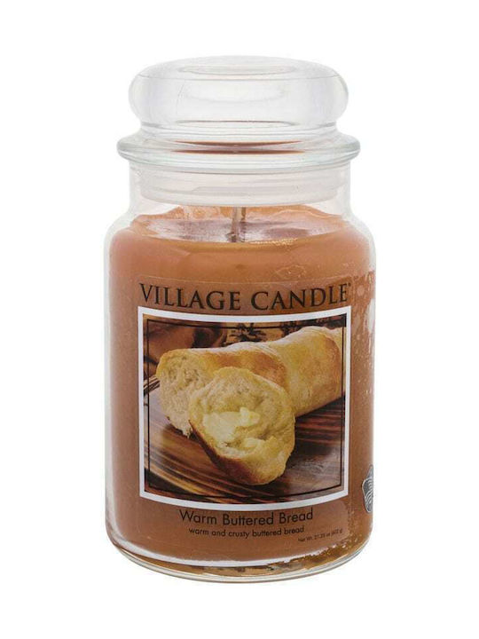 Village Candle Διακοσμητικό Κερί σε Βάζο με Άρωμα Warm Buttered Bread Μπεζ 602gr