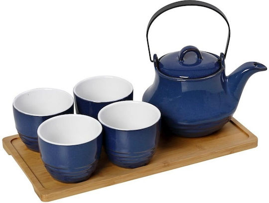 Espiel Ritual Tea Set with Cup and Filter Ceramic Blue 600ml 5pcs