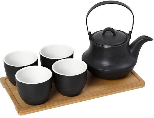 Espiel Ritual Tea Set with Cup and Filter Ceramic Black 600ml 5pcs
