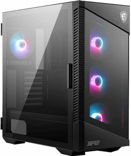 MSI MPG Velox 100R Геймърско бюро Midi Tower Компютърна кутия със страничен прозорец Черен