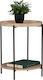 Round Side Table Wooden Natural / Black L40xW40xH52cm.