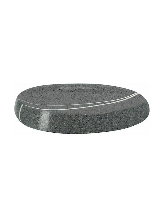 Kleine Wolke Stones Resin Soap Dish Countertop Dark Grey