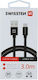 Swissten Braided USB 2.0 Cable USB-C male - USB-A Μαύρο 3m 71527900