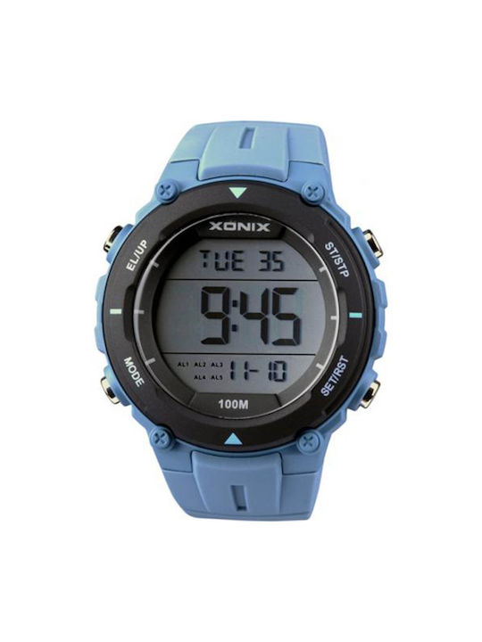 Xonix Ψηφιακό Ρολόι Μπαταρίας με Καουτσούκ Λουράκι σε Μπλε χρώμα