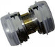 Edision 7/16 Adaptor Male to Male Μετατροπέας F-Connector male σε F-Connector male Ασημί