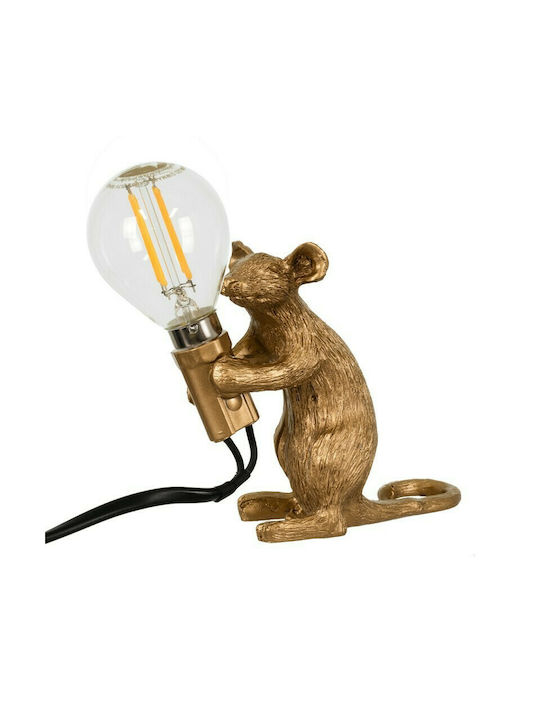 GloboStar Mouse Dekorative Lampe Abbildung mit Fassung für Lampe E12 Gold