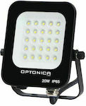 Optonica Στεγανός Προβολέας IP65 Ισχύος 20W με Φυσικό Λευκό Φως σε Μαύρο χρώμα 5725