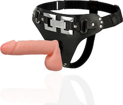 Harness Attraction Anziehungskraft nutzen David Gurtzeug mit Einzeln Dildo 18cm und Vibration in Fleisch Farbe