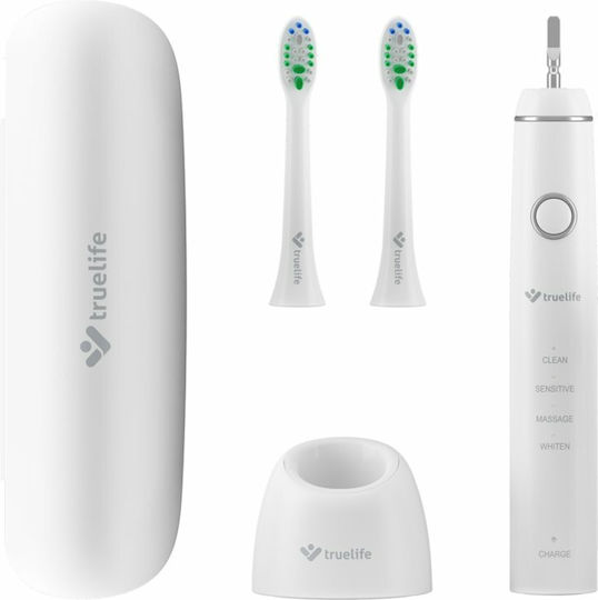 TrueLife SonicBrush Compact Ηλεκτρική Οδοντόβουρτσα με Χρονομετρητή και Θήκη Ταξιδίου Λευκή