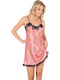Moongirl Sommer Satin,σατεν Damen Nachthemd Rosa