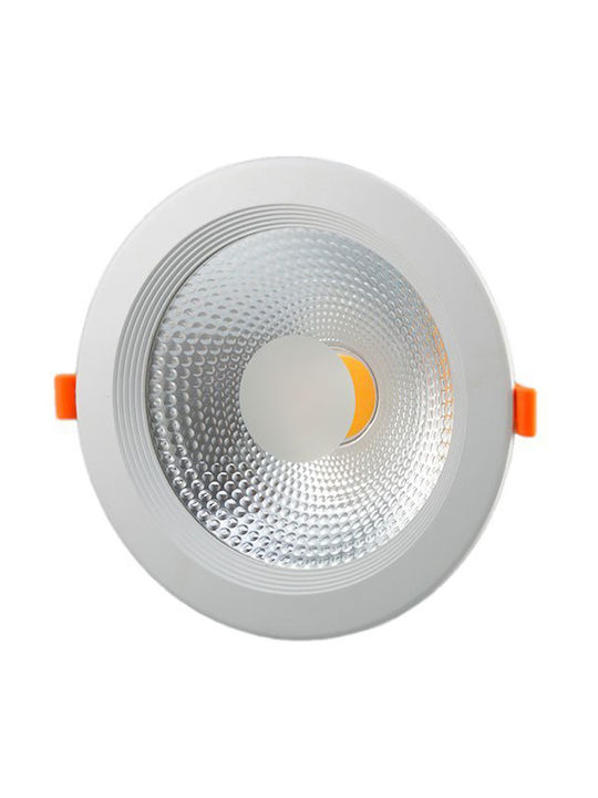 Optonica Round Recessed LED Panel 30W with Warm White Light 22.5x22.5cm