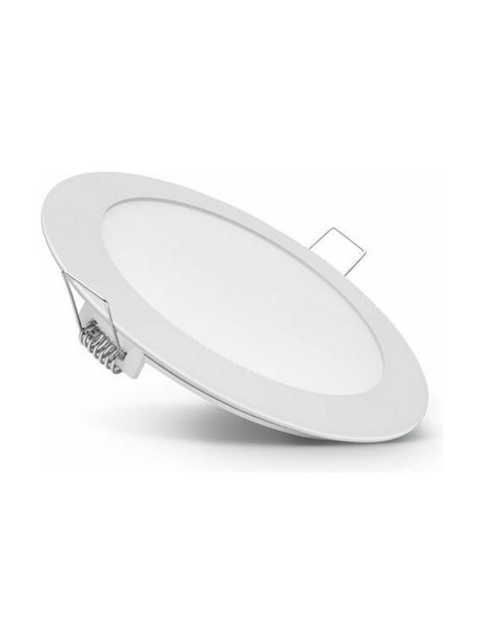 Optonica Rund Metallisch Einbau Spot mit integriertem LED und Natürliches Weißes Licht Weiß 8.5x8.5cm. 1Stück