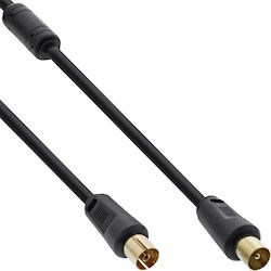 InLine Καλώδιο Κεραίας Coax male - Coax female Μαύρο 0.5m (69450P)