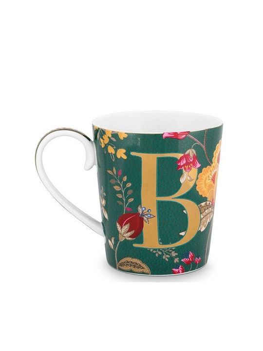 PiP Studio Floral Fantasy Alphabet Porcelain Cup Green 350ml