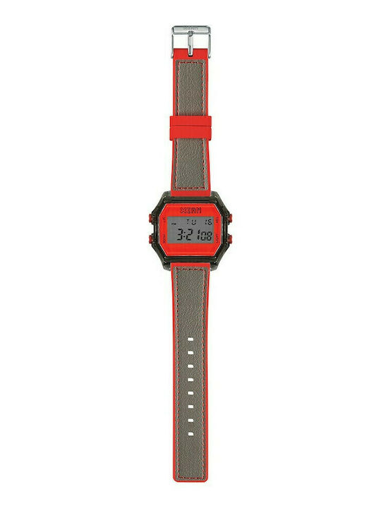 I AM Ψηφιακό Ανδρικό Ρολόι 44mm Μπαταρίας με Γκρι Καουτσούκ Λουράκι