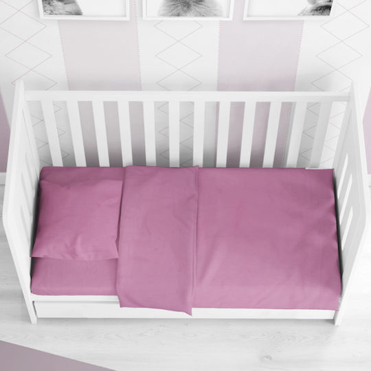 Dimcol Solid Baby Sheet Crib Cotton Fitted Lilac 70x140cm