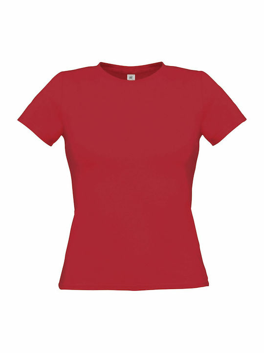 B&C Γυναικείο Διαφημιστικό T-shirt Κοντομάνικο Deep Red