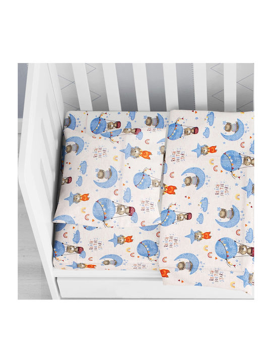 Dimcol Reach Stars Baby Cotton Pillowcase Blue 35x45cm