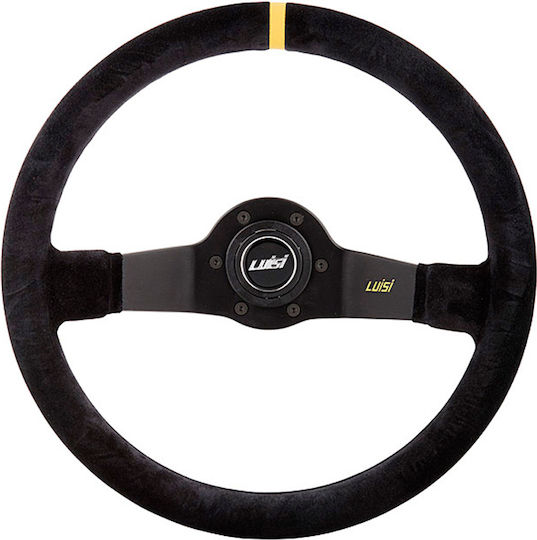 Luisi Jet Leather Car Steering Wheel with 35cm Diameter Yellow/Black