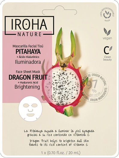 Iroha Nature Dragonfruit Sheet Μάσκα Προσώπου για Λάμψη 20ml