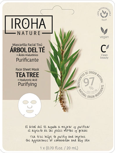 Iroha Nature Tea Tree Gesichtsmaske für das Gesicht für Reinigung 20ml