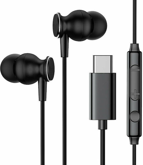 Joyroom JR-EC04 In-ear Handsfree με Βύσμα USB-C Μαύρο